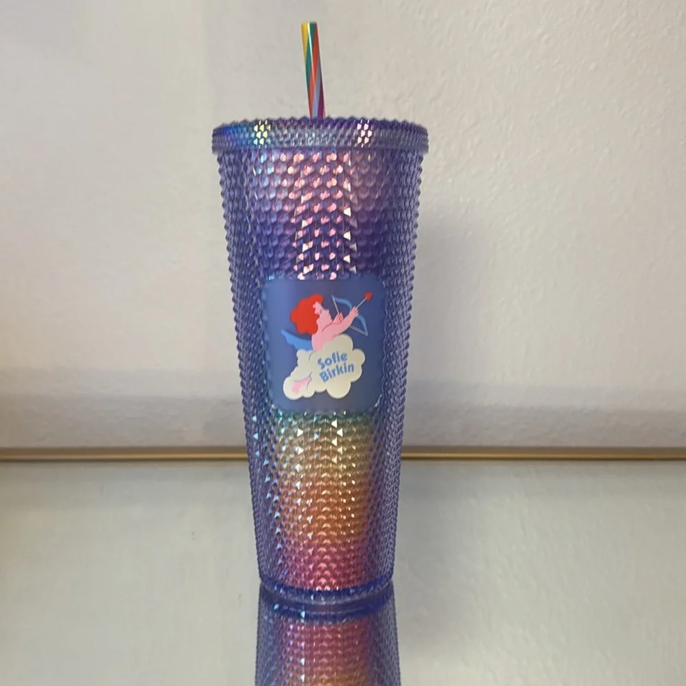 EUC Starbucks Sofie Birkin Iridescent Purple Rainbow Tumbler with Straw 20244 - Picture 2 of 4